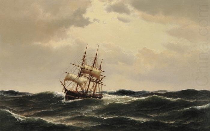 Carl Bille A ship in stormy waters china oil painting image